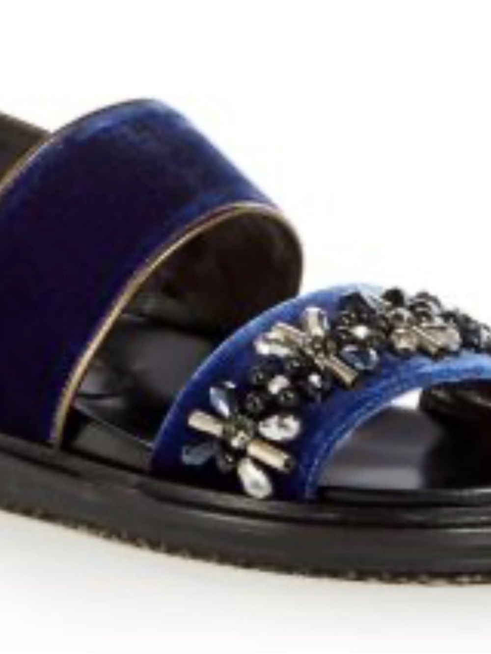 Marni Women's Fussbett Embellished Velvet Slingback Sandals - Picture 2 of 13